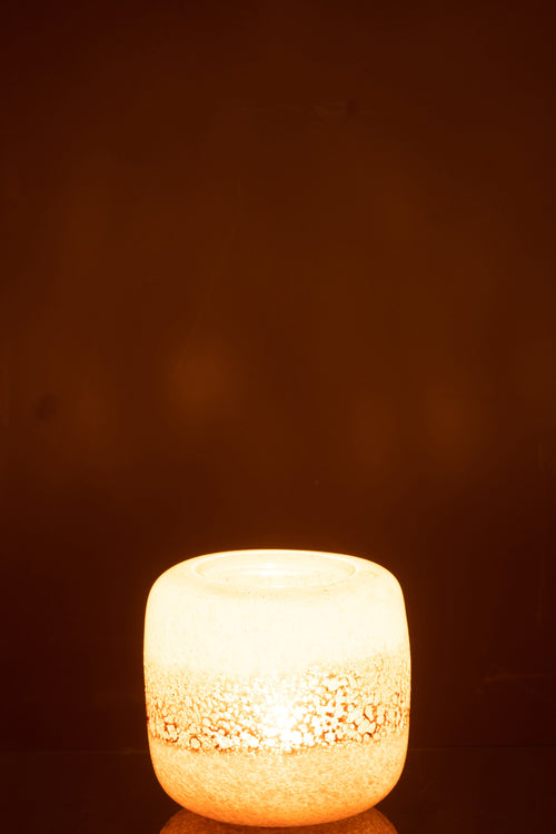 J-Line vaas Opi - glas - bruin/beige - small - Ø 15 cm