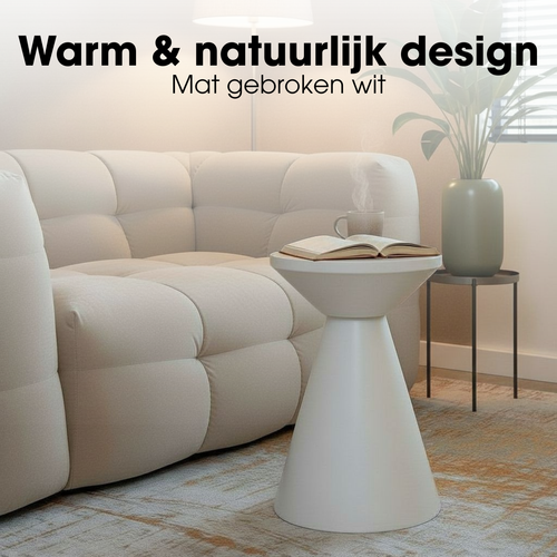 Mica Decorations Jim Bijzettafel - Bijzettafel Rond H45 x Ø31 cm - Ijzeren Tafeltje voor Woonkamer of Slaapkamer - Plantentafeltje - Nachtkastje