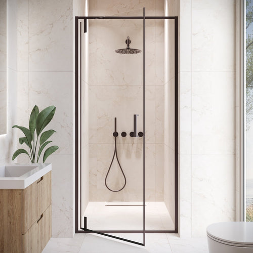 Badplaats Douchedeur Seattle 100 x 190 cm – Zwart – Douchewand 6 mm Veiligheidsglas