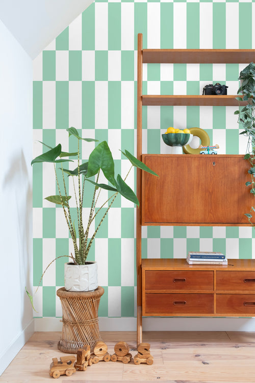 ESTAhome behang streep mintgroen en wit - 50 x 900 cm - 130919 - vtwonen shop