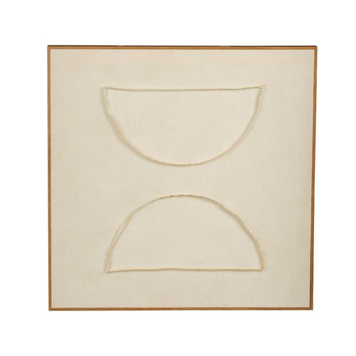 Mica Decorations Wanddecoratie - Wandpaneel Abstracte Kunst 60 x 60 x 3,5 cm - Woondecoratie voor Woonkamer of Slaapkamer - Beige