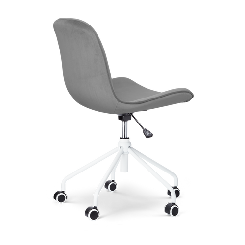 Nolon Nout-Fé Bureaustoelen Set van 2 - Velvet Grijs - Wit Onderstel