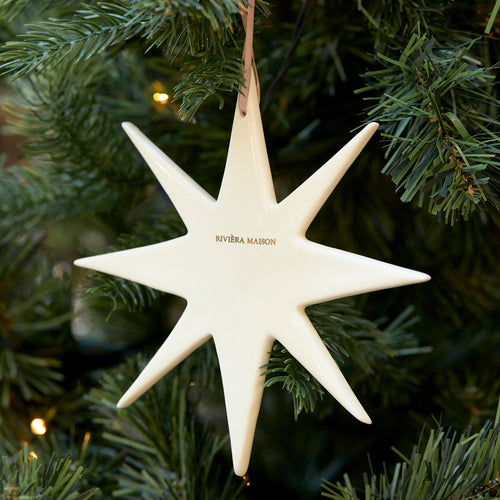 Rivièra Maison North Pole Star Ornament - Porselein - Wit - vtwonen shop