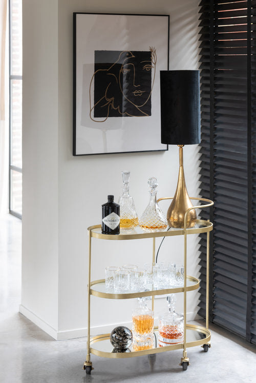 J-Line presse-papier Stardus - glas - goud/zwart - large