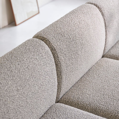 Tikamoon Modulaire 3-zitsbank van massief acacia en grijze stof - Grijs - vtwonen shop