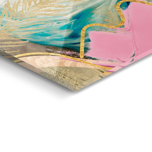 Reinders Pink Stylish glasschilderij -  meerkleurig/multi color - hobbyruimte - 116x78cm