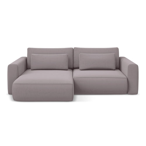 LaMiaSofa hoekbank links Perugia - velours - lavendel - 240x149x82