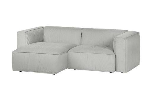 noo.ma Lobi 3-zits hoekbank Chalk Grey Corduroy - links, 243x120x73,5 cm