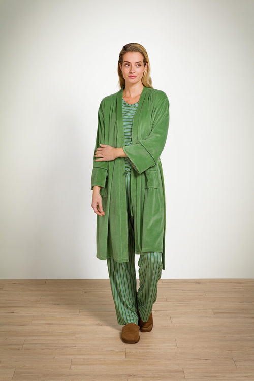 Pip Studio - Naomi Kimono Dames - Velvet - Groen - XL - vtwonen shop