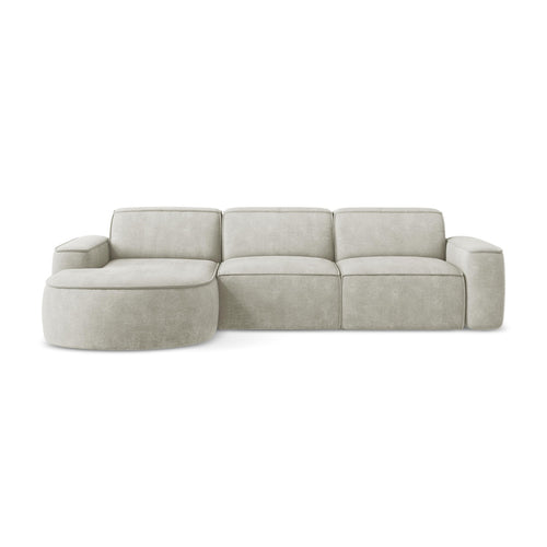 LaMiaSofa hoekbank links Melissa - chenille stof - parel - 284x166x70