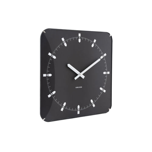 Karlsson wandklok Sucinto Dome Square - zwart - Ø35cm - vtwonen shop