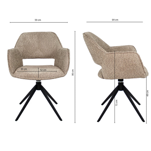 Kick draaistoel Owen - Beige