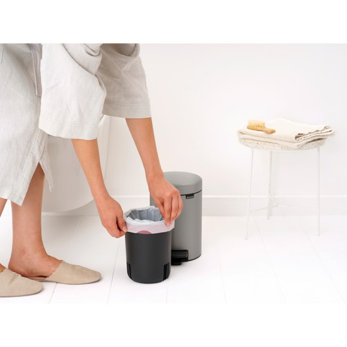 Brabantia NewIcon Pedaalemmer, 3 liter, kunststof binnenemmer - Soft Grey