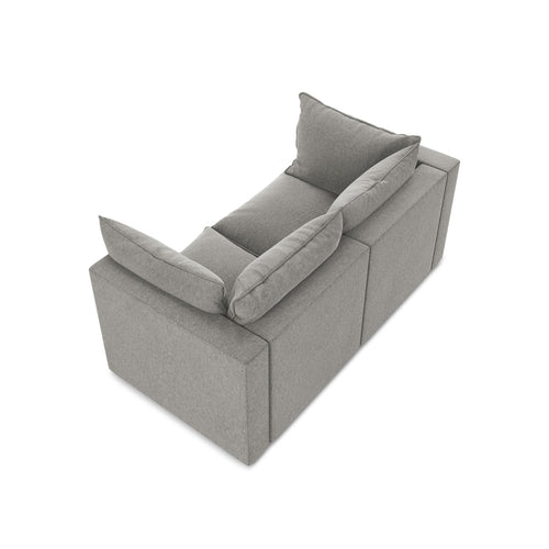 LaMiaSofa Tweezits modulaire bank Ravenna - velours - grijs - 180x90x77