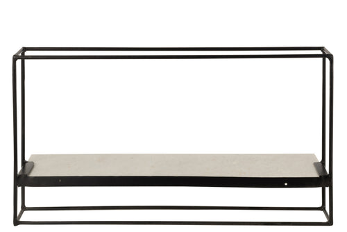J-Line wandrek 1 Plank - ijzer/marmer - zwart/wit - large
