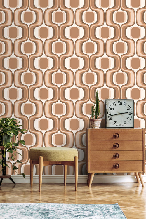 ESTAhome behang retro ornamenten bruin - 50 x 900 cm - 131582 - vtwonen shop