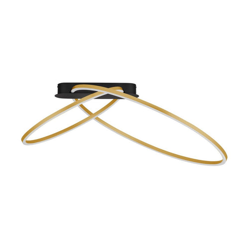 Nova Luce KIKLOS Geïntegreerde LED-plafondlamp, messing goudkleurig, Triac dimbaar, 42W, 1923lm, 3000K