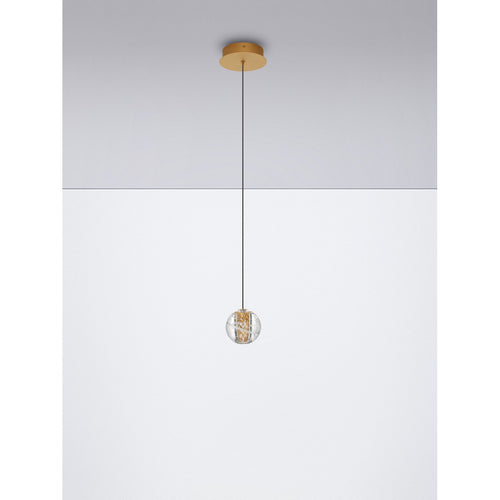 Nova Luce LICIO Slanke hanglamp met gouden LED-verlichting, 4W, 166lm, 3000K