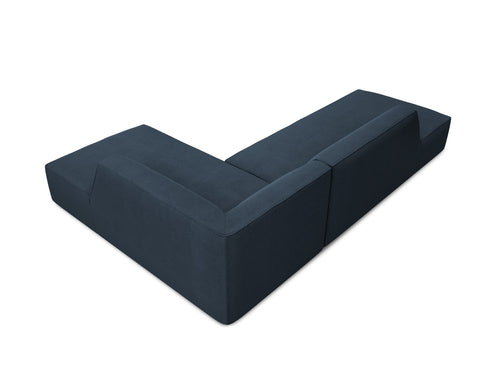 Micadoni - Rechter hoekbank "Ruby" 4 zitplaatsen, structurele stof, marineblauw - 180x273x69cm