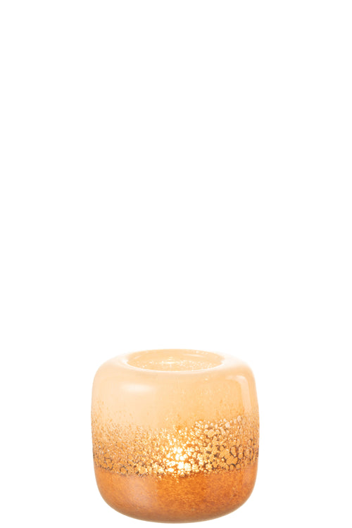 J-Line vaas Opi - glas - bruin/beige - small - Ø 15 cm - vtwonen shop