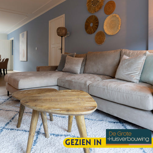 StarFurn Salontafel Omaha - Naturel Mangohout - Set van 2 - 60x60x45cm