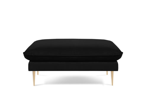Cosmopolitan Design Poef Vienna flueel, zwart - 73x93x43cm