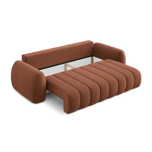 LaMiaSofa 3-zits slaapbank Ginosa - bouclé - terracotta - 266x121x95