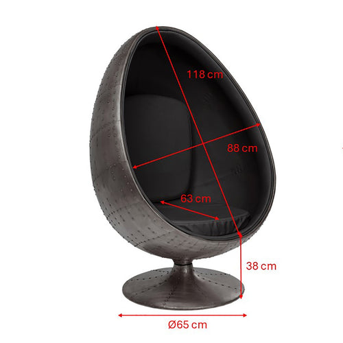 Kare Design Draaifauteuil Eye Ball fluweel zwart