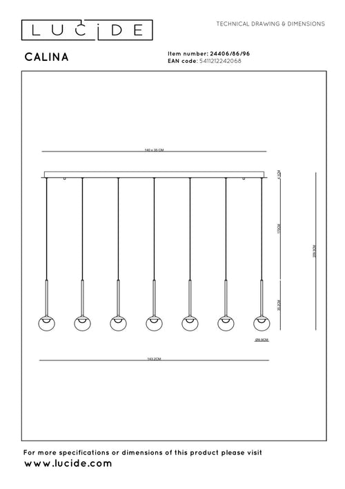 Lucide hanglamp CALINA - Geïntegreerde LED - Koffie - vtwonen shop