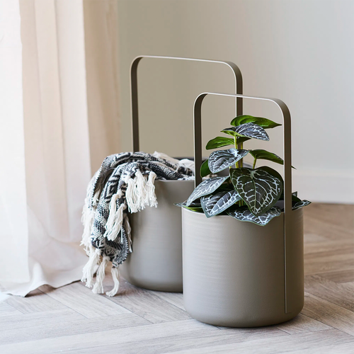 Artichok Tove Metalen Bloempotten Bruin - Set Van 2