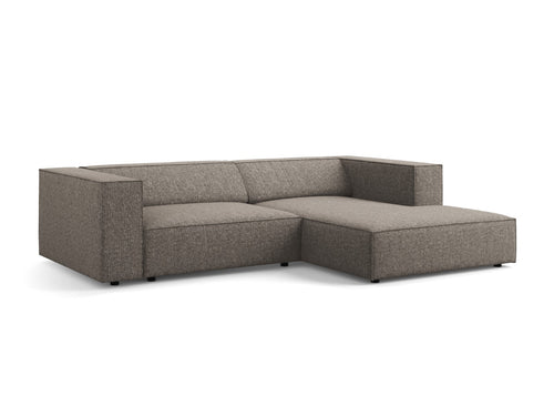 Cosmopolitan Design rechter hoekbank Arendal 3-zits, chenille, grijs - 166x224x70cm