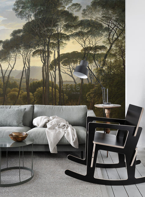 ESTAhome fotobehang Italiaans landschap donkergroen - 372 x 279 cm - 158891 - vtwonen shop