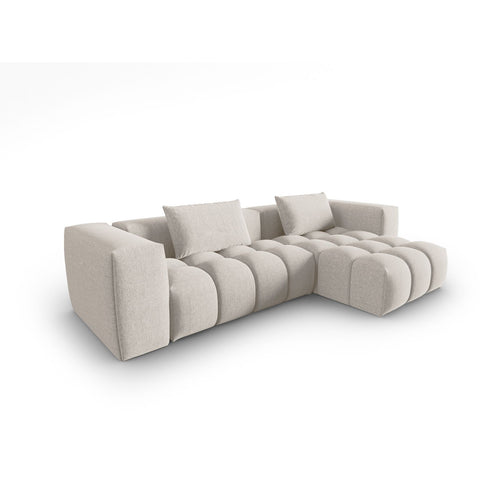 Cosmopolitan Design - Modulaire hoekbank rechts Verona 3-zits, structurele stof beige - 145x260x70cm