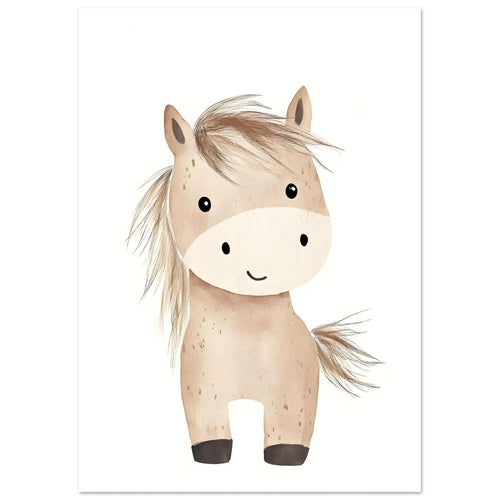 Artfulprints  Avontuurlijke pony   poster A4 21x29.7 cm - vtwonen shop