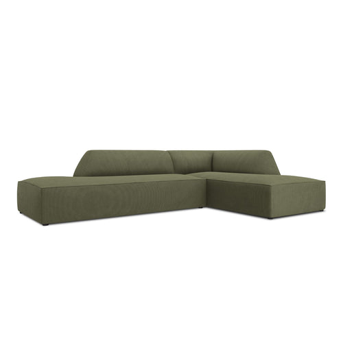 Cosmopolitan Design - Modulaire hoekbank rechts Siena 4-zits, ribfluwelen groente - 180x273x69cm