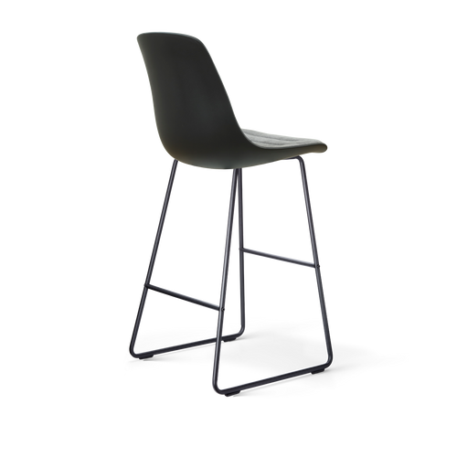 Nolon Nino-Liv barkruk zwart met zeegrijs zitkussen - zwart onderstel - 75 cm - vtwonen shop