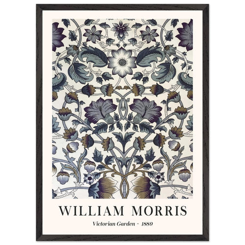 Artfulprints Poster met Lijst William Morris - Victorian garden 1889   - 50x70 cm - Grijs