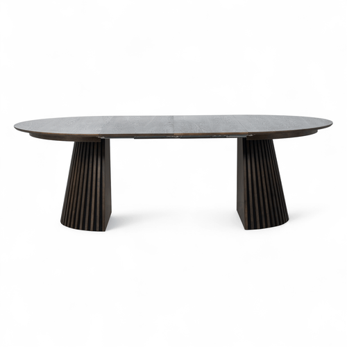 Furnhouse uitschuifbare eettafel Svendborg - Gerookt eikenhout - Ø 140/240x140 cm