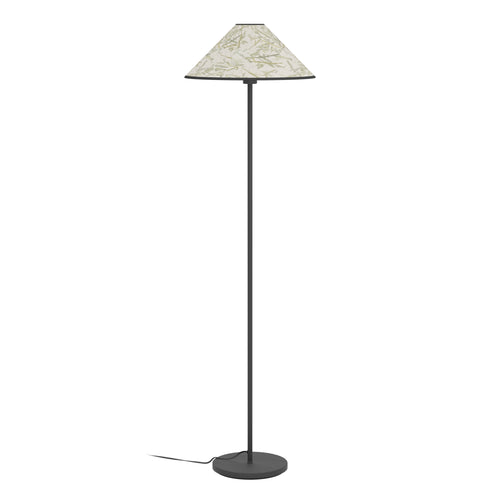 EGLO vloerlamp Oxpark - e27 - 146,5 cm - zwart/wit/groen - bamboe