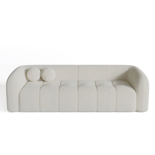 Sia Home - Rechte bank HAUSSMANN - Bouclette stof - Crème - 226cm