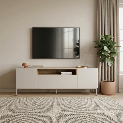 Calicosy - TV-meubel OLIVER - beige 160x35x50 cm