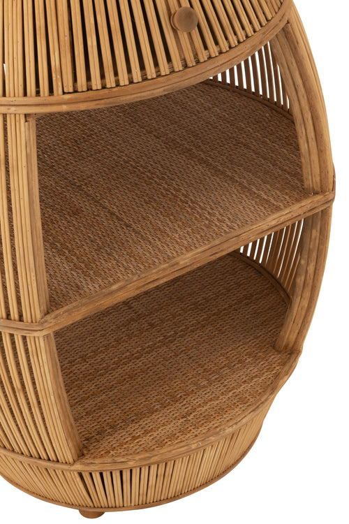 J-Line bartafel Barrel - jute/bamboe - naturel