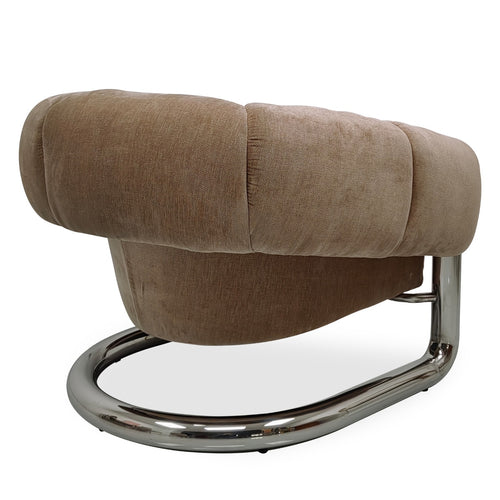 DÉJA Living Fauteuil Leka - Beige/Chrome Stof - 98x96x79cm - vtwonen shop