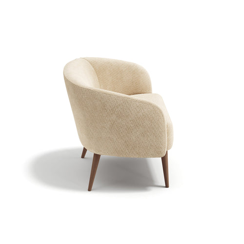 Premium Interiors - Fauteuil MILO - krullend fluweel beige 73.5cm