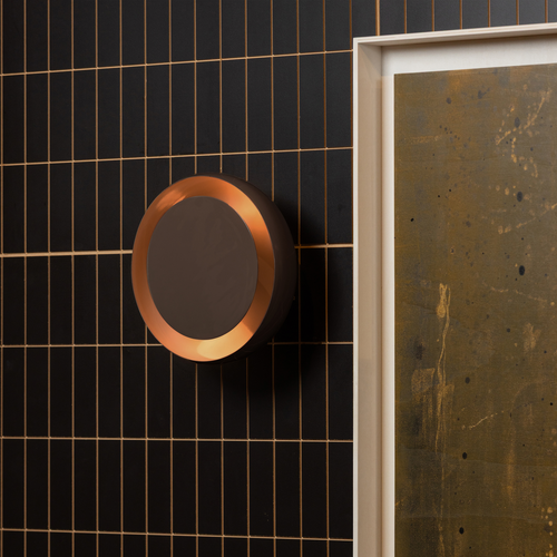 WOOOD wandlamp rond Gloomy - Metaal - Bruin - 30x30x13