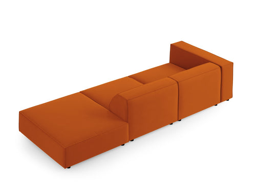 Cosmopolitan Design Rechte bank Arendal 4-zits, flueel, terracotta - 102x262x70cm