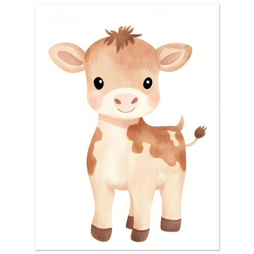 Artfulprints  Vrolijke koe   poster 30x40 cm - vtwonen shop