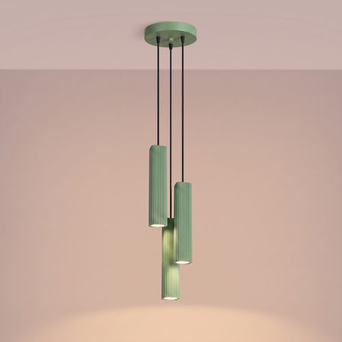 Sollux Lighting Hanglamp RAYO 3P saliegroen - 20x20x108cm