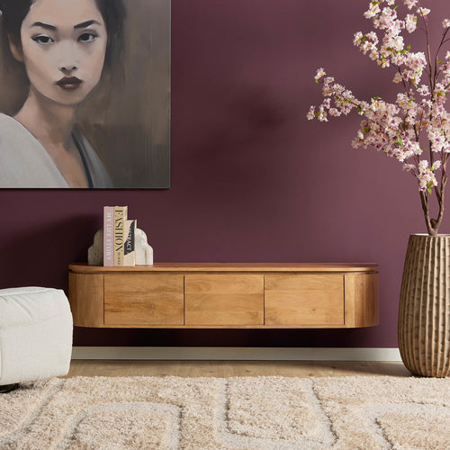 Starfurn Tv-meubel Excellent - Naturel Hout - 160x35x30cm