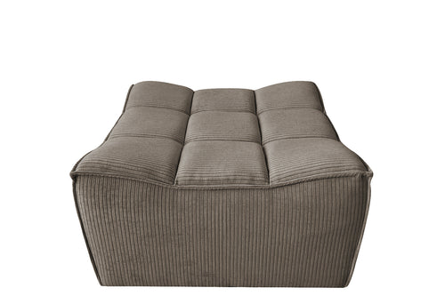 J-Line poef Grid - populierenhout/schuim - donker taupe - vtwonen shop